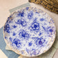 Antique Warwick China Flow Blue Floral Large Plate or Platter