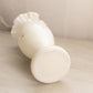 Tall White Glass Vase with Ruffled Edge and Gold Details