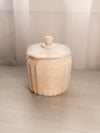 Vintage Beige Milk Glass Mayfair Lidded Biscuit Cookie Jar
