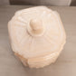 Vintage Beige Milk Glass Mayfair Lidded Biscuit Cookie Jar