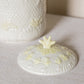 Vintage Medium Belleek Pottery Porcelain Neptune Lidded Jar
