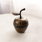 Black & Gold Brass Etched Floral Apple Lidded Jar
