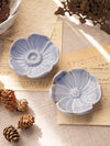Small Ceramic Blue Flower Dishes (Set of 2)