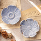 Small Ceramic Blue Flower Dishes (Set of 2)