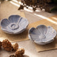 Small Ceramic Blue Flower Dishes (Set of 2)