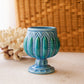 Blue & Teal Green Footed Ceramic Footed Planter
