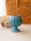 Blue & Teal Green Footed Ceramic Footed Planter