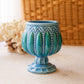 Blue & Teal Green Footed Ceramic Footed Planter