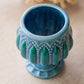 Blue & Teal Green Footed Ceramic Footed Planter