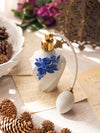 White & Blue Capodimonte Porcelain Flower Perfume Bottle