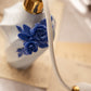 White & Blue Capodimonte Porcelain Flower Perfume Bottle