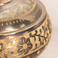 Medium Brass & Dark Silver Tone Floral Lidded Jar