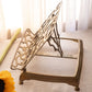 Medium Rectangular Brass Adjustable Book Stand with Ornate Designs