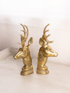 Brass Buck Deer Head Bookends