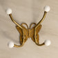 Brass Butterfly Wall Hanging Double Coat Hook