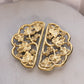 Vintage Brass Trivet Set with Floral and Leaf Designs (Set of 2)