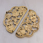 Vintage Brass Trivet Set with Floral and Leaf Designs (Set of 2)