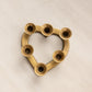 Brass Heart 6 Slot Candleholder (for Smaller Tapers)