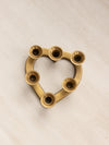 Brass Heart 6 Slot Candleholder (for Smaller Tapers)