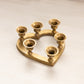 Brass Heart 6 Slot Candleholder (for Smaller Tapers)