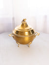 Brass Handled Lidded Vessel with Acorn Finial