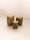 Brass Owl Figurine Family (Set of 3)