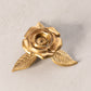 Brass Rose with Leaves Candleholder or Figurine