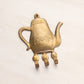 Brass Teapot Wall Decor with 3 Hooks