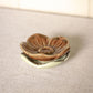 Brown & Light Green Ceramic Flower Dishes (Set of 2)