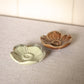 Brown & Light Green Ceramic Flower Dishes (Set of 2)