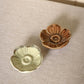 Brown & Light Green Ceramic Flower Dishes (Set of 2)