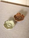 Brown & Light Green Ceramic Flower Dishes (Set of 2)