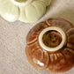 Brown & Light Green Ceramic Flower Dishes (Set of 2)