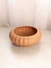 Medium Terracotta Brown Ceramic Cupped Bowl