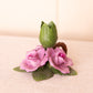 Capodimonte Porcelain Purple Pink Flower Taper Candleholder