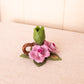 Capodimonte Porcelain Purple Pink Flower Taper Candleholder