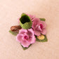 Capodimonte Porcelain Purple Pink Flower Taper Candleholder