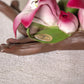 Capodimonte Porcelain Pink Lilies on Branch Figurine