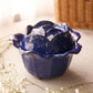 Ceramic Dark Blue Lidded Cabbage Dish (Made in Italy)