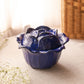 Ceramic Dark Blue Lidded Cabbage Dish (Made in Italy)