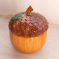 Brown & Green Ceramic Lidded Acorn Dish