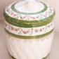 Antique Ceramic Lidded Canister with Floral Details