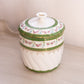 Antique Ceramic Lidded Canister with Floral Details