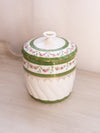 Antique Ceramic Lidded Canister with Floral Details