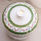 Antique Ceramic Lidded Canister with Floral Details