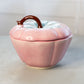 Vintage Pink & Green Lidded Ceramic Strawberry Dish