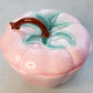 Vintage Pink & Green Lidded Ceramic Strawberry Dish