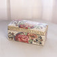 Ceramic Rectangular Lidded Box with Green & Dark Pink Details