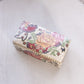 Ceramic Rectangular Lidded Box with Green & Dark Pink Details