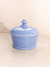 Circular Blue Delphite Glass Lidded Dish